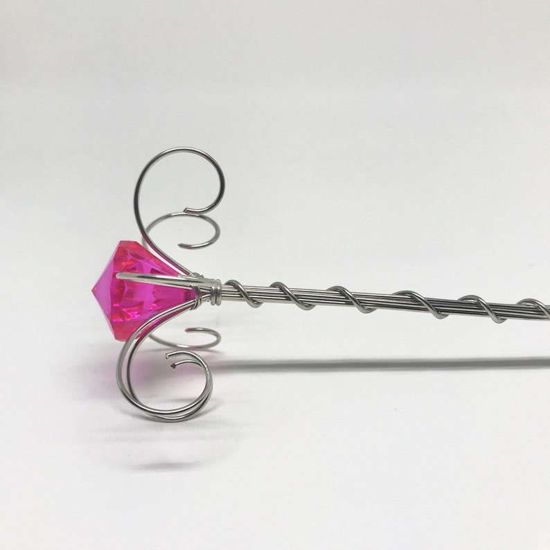 Pink Jewel Crystal Princess Scepter Fairy Wand Little Girl Gift -
