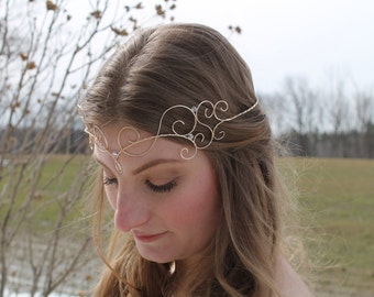 Diadème elfique - Wire Elven Circlet - Regal Renaissance Crown - Medieval Princess Head Piece - Bridal Circlet