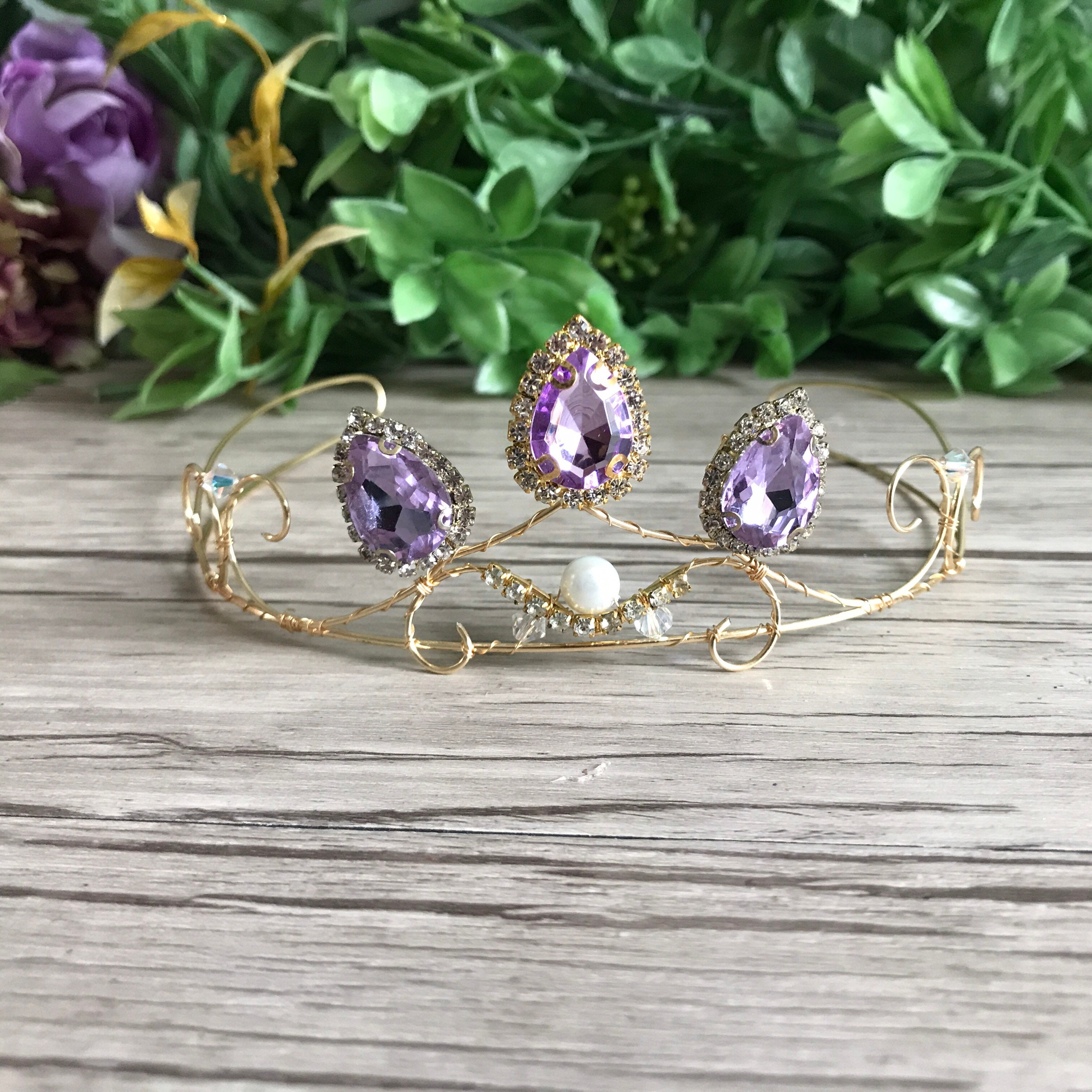 CIEHER Lila Prinzessin Geburtstagsdeko Set - Mit Schärpe & Krone