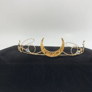 Moon Princess Crown Crescent Moon Tiara Celestial Hairband Selene Moon Goddess image 8