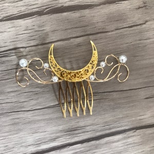 Moon Comb Crescent Hair Accessory with pearls image 10