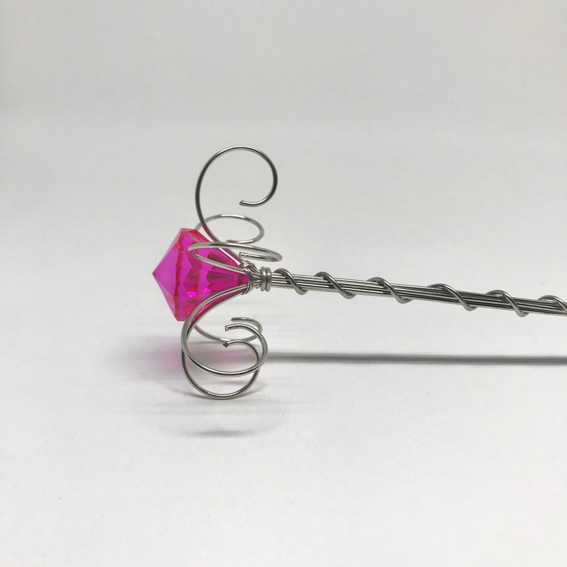 Pink Jewel Crystal Princess Scepter Fairy Wand Little Girl Gift -