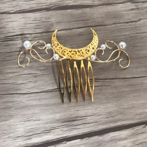 Moon Comb Crescent Hair Accessory with pearls image 5