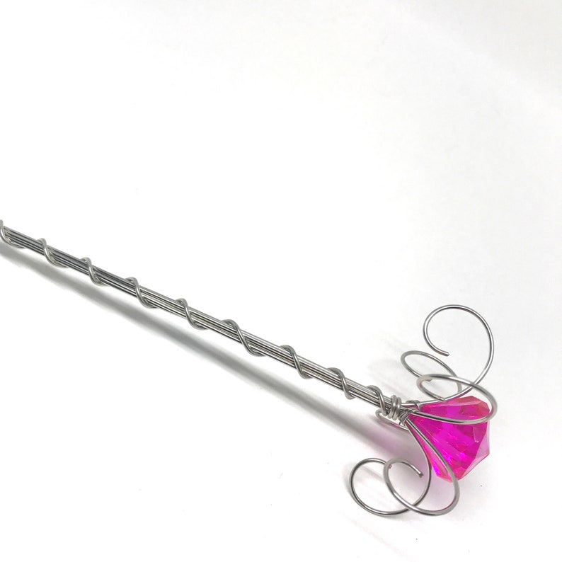Pink Jewel Crystal Princess Scepter Fairy Wand Little Girl Gift -