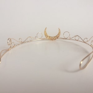 Moon Princess Crown Crescent Moon Tiara Celestial Hairband Selene Moon Goddess image 5