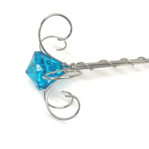 Blue Jewel Fairy Wand Princess Scepter Crystal Sceptre Little Girl Gift Godmother image 6