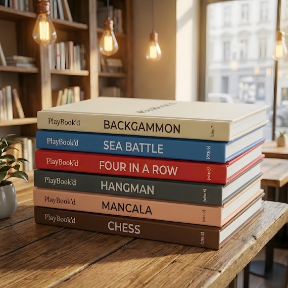 6 PlayBook’d 3D Printed Board Games STL Bundle | Fold-Up Book-Style Board Games Collection | Printable Travel Game Set Digital Download