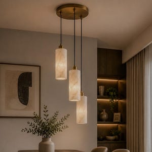 Ręcznie wykonana lampa wisząca z alabastru, żyrandol z litego mosiądzu, nowoczesne oświetlenie kuchenne