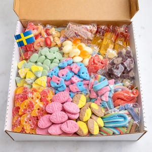 Caixa de Doces Suecos Variados – BUBS e Doces Escandinavos | 1kg