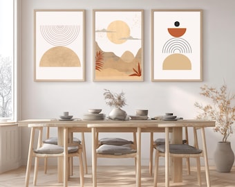 Trendy Wall Art Set, Neutral Modern Prints, Scandinavian Interior Decor