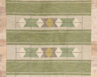 Olive Green Handwoven Wool Rug, Boho Tribal Area Rug, grey  tribal Flat weave carpet, Farmhouse Fringe Living Room Rugs