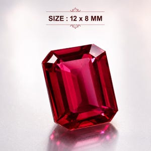 AAA 12x8MM Radiant Cut Mozambique Ruby Heated Gemstone Loose Stone for Jewelry Making