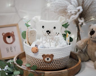Babygeschenkkorb *Bär* neutrale Farbe - für jedes Geschlecht