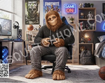 Set of 4, Durable GAMERS Bigfoot Vinyl Credit Debit Card Skin Covers -PERSONALIZE