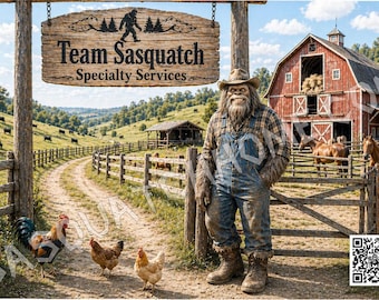 Set of 4, Durable Farm Bigfoot Vinyl Credit Debit Card Skin Covers -PERSONALIZE