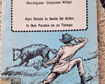 Libro di folklore bilingue Rarámuri e spagnolo d'epoca - Storia orale indigena messicana - Leggende Tarahumara - Manufatto culturale
