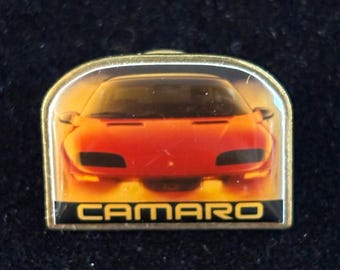VTG Chevrolet Camaro Lapel Pin Red Sports Car USA Made Automotive Collectible