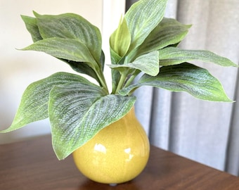 VTG Mustard Yellow Bud Vase Crackle Glaze Ceramic Vase MCM Decor Atomic Style