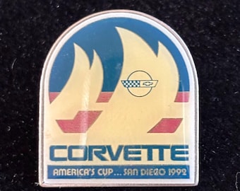 VTG 1992 Corvette America’s Cup Pin San Diego Sailing Event Chevrolet Lapel Pin