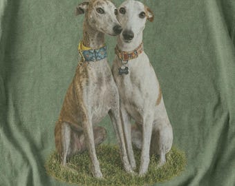 Custom Sighthounds  Portrait Shirt, Comfort Colors Dog Tee, Personalized Greyhound T-short, Trendy Pets Tee, Cute Family Gift