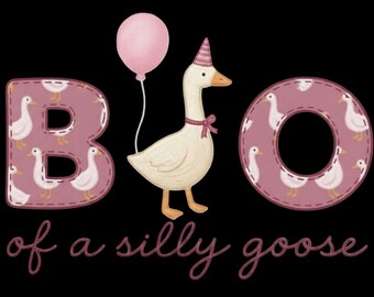 Boo of a Silly Goose Shirt, Cute Pink Goose Halloween Tee, Funny Fall Graphic T Shirt, Whimsical Autumn Gift for Her PNG