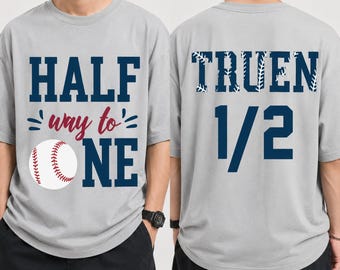 Baseball Birthday Shirt PNG, Half Birthday Baseball Design, Sports Theme Kids Shirt Design, Digital Download PNG