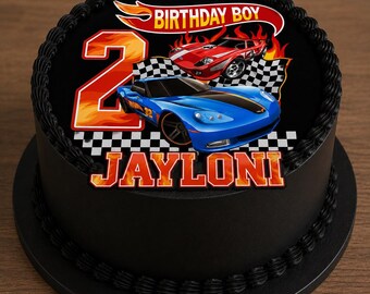 Second Birthday Boy Racing Car Theme PNG