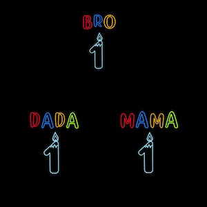Family 1st Birthday Matching Shirts, Bro Dada Mama One Birthday Tee Set, First Birthday Party Outfit, Family Matching Birthday Shirts PNG