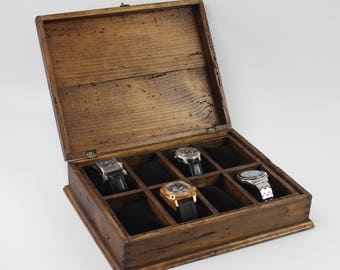 Watch Box, Watch Case, Men's Watch Box, Watch Box for Men, Wood Watch Box, Watch Display, Personalized Gift, Custom Watch Box for 8 watches