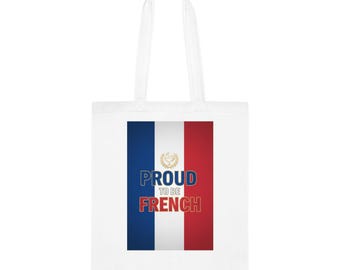 Proud to Be French Cotton Tote Tricolour Flag Grocery & Market Bag