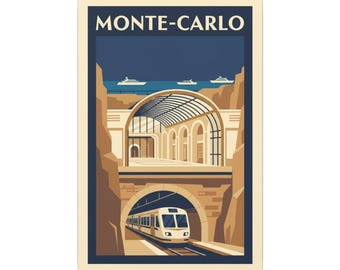 Monte Carlo Vintage Travel Poster Canvas