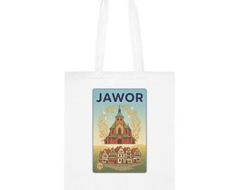 Jawor Vintage Travel Tote Retro Polish Town Cotton Tote Bag