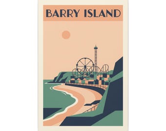 Barry Island Vintage Travel Poster Canvas