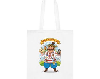Ukrainian Pride Cotton Tote "Ukraine Seriously? Fun!" Folk Character Market Bag