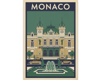 Monaco Vintage Travel Poster Canvas