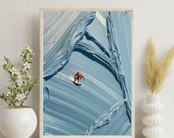 Surfer Art Print, Werner Bronkhorst Style, Modern Wall Decor A4