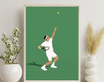 Rodger Federer Tennis Match Art Print, Modern Wall Decor A4