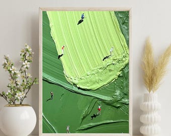 Golf Art Print, Werner Bronkhorst Style, Modern Wall Decor A4