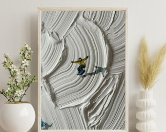 Snowboarder Art Print, Werner Bronkhorst Style, Modern Wall Decor A4
