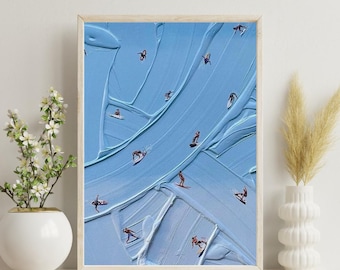 Lámina artística de surfista sencilla, estilo Werner Bronkhorst, decoración costera moderna para pared, tamaño A4