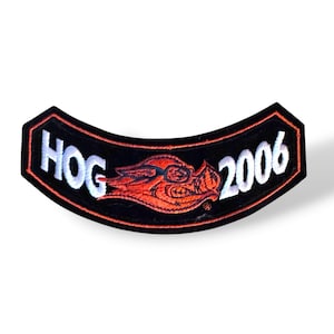 HOG 2006 écusson brodé flamme crâne design vintage moto club de collection