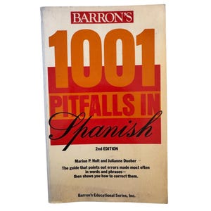 1001 Pitfalls In Spanish 2nd Edition 1986 Barrons Educational Series Reference Book