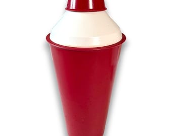 Vintage Acme Plastic Company Ware Cocktail Shaker Red and White Los Angeles USA