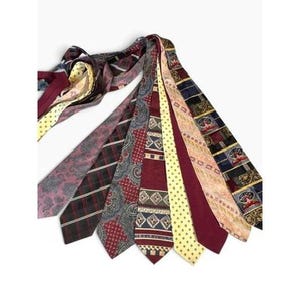 Lot of 8 Vintage Ties 60s, Halston Fresh Trophy Club Designer Neckties, Paisley Plaid Silk Polyester Tie Bundle