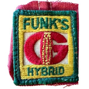 Funk's G Hybrid Seed Corn Vintage Patch Small Ag Advertising Workwear 2" x 2,25"