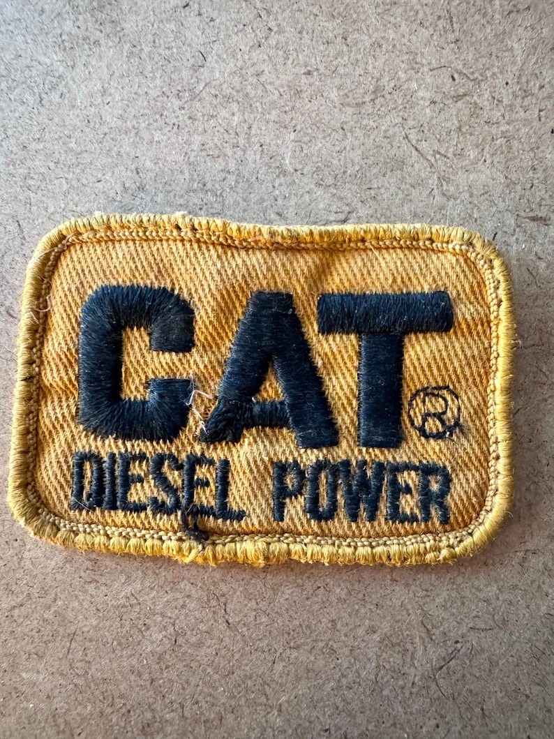 Vintage Caterpillar CAT Diesel Power Logo Patch 3x2 Sew On Workwear Trucker Hat image 5
