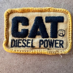 Vintage Caterpillar CAT Diesel Power Logo Patch 3x2 Sew On Workwear Trucker Hat image 3