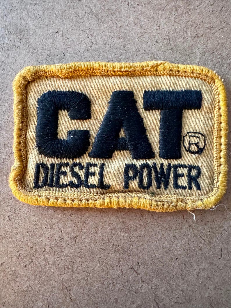 Vintage Caterpillar CAT Diesel Power Logo Patch 3x2 Sew On Workwear Trucker Hat image 3