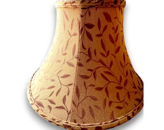 Vintage lampskärm traditionell blommig klocka guldbrun brokad damast 30 cm