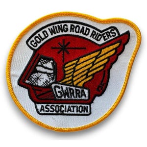 Écusson brodé vintage de la Gold Wing Road Riders Association (GWRRA), années 80